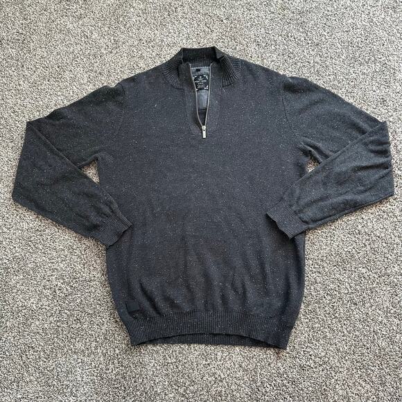 Point Zero charcoal gray knit quarter zip pullover size M Mens - Picture 2 of 8